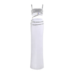 Goldie Spaghetti Strap Crystal Embellished Top & Long Skirt Set
