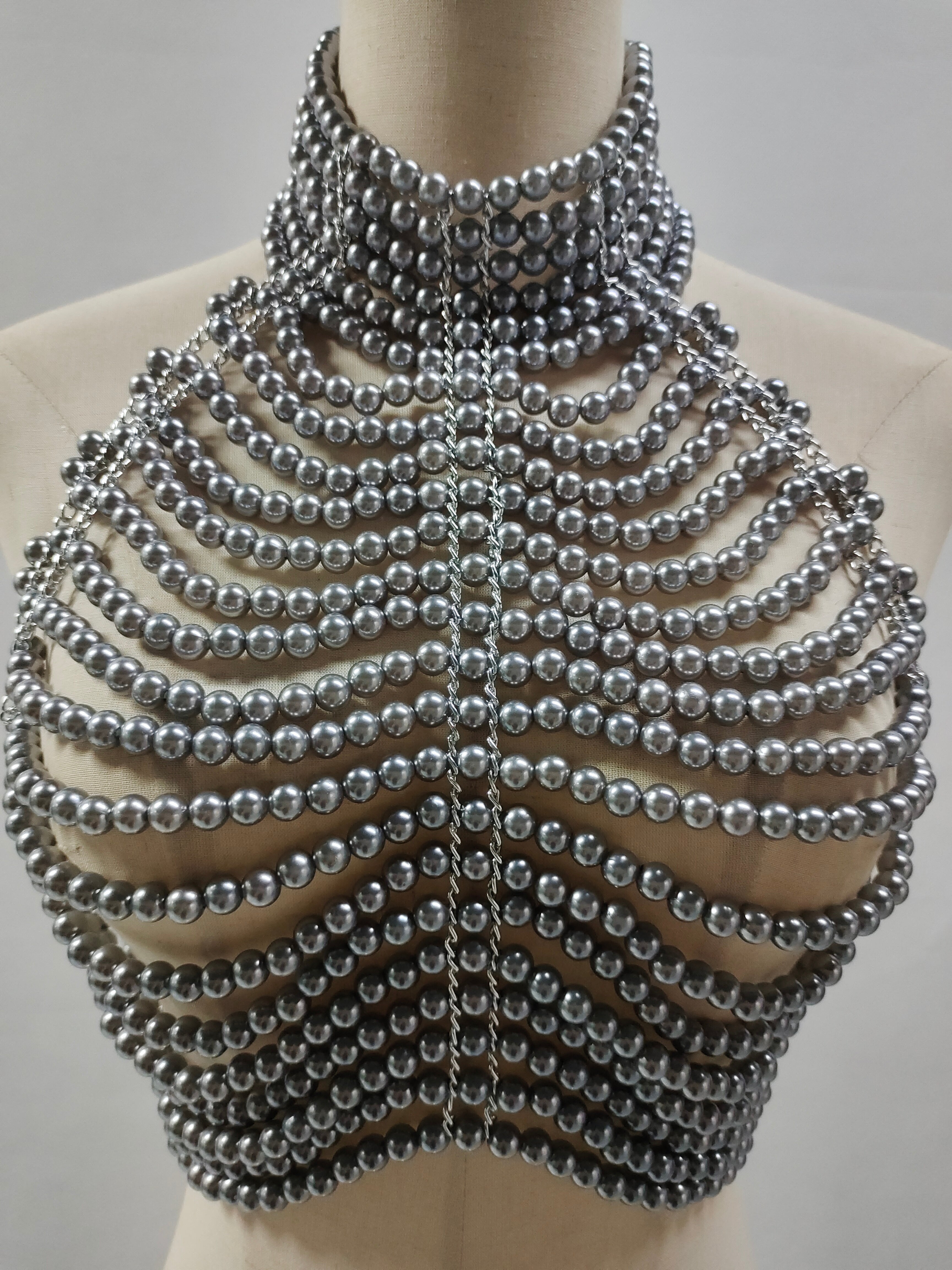 Tilly High Neck Pearl Top