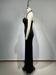 Jessica Braided Halter Maxi Dress with Gloves