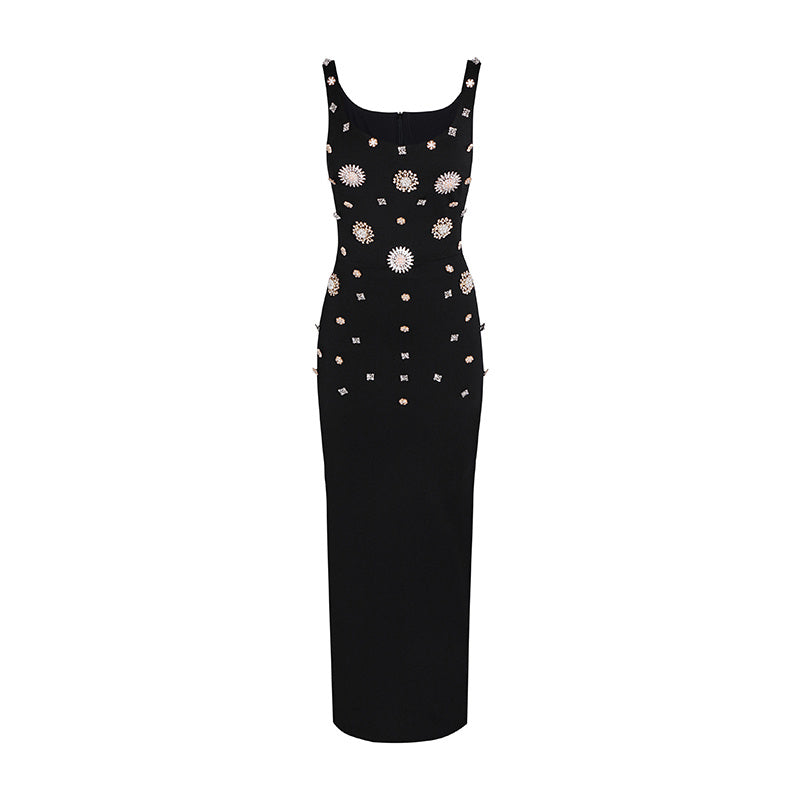 Michelle Sleeveless Square Neck Printed Maxi Dress