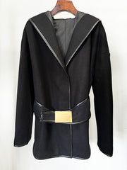 Jenna Long Sleeve Belted Wool Coat