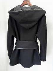 Jenna Long Sleeve Belted Wool Coat