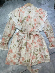 Nevada Long Sleeve Floral Lace Mini Dress