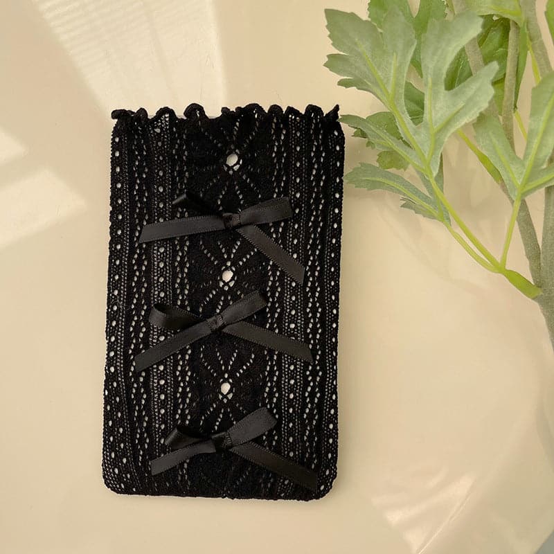 Ruffle bowknot flower pattern long socks