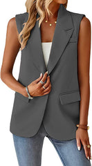 Zeagoo Women's Vest Jacket Casual Sleeveless Blazer Outerwear Cardigan with Pocket S-XXXL (Us Only)