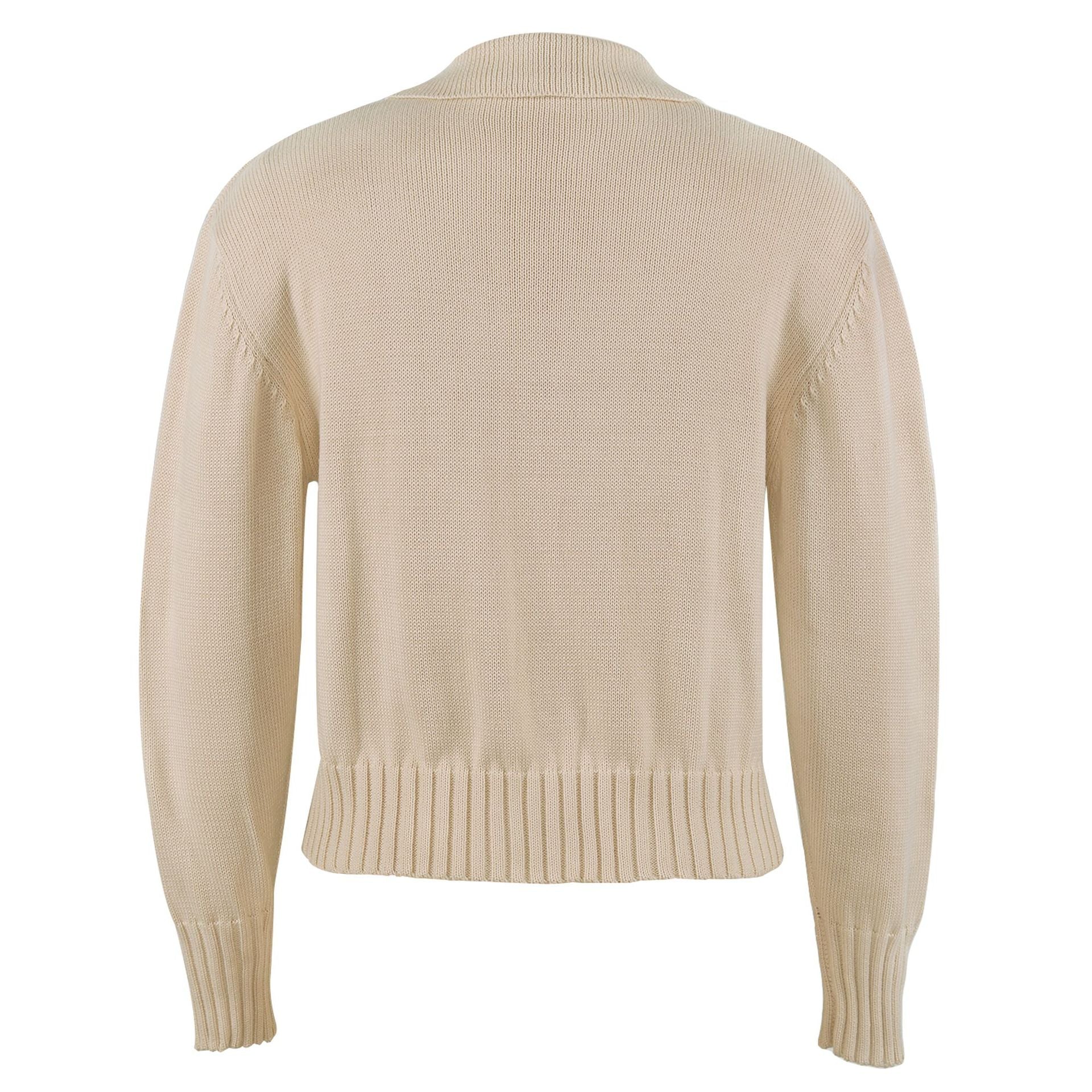 V-neck Knit Pile Collar Polo Sweaters Top