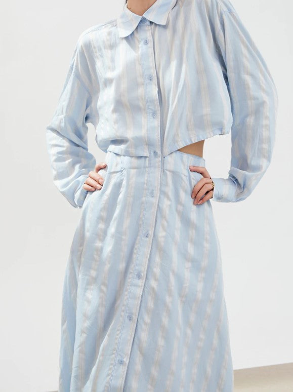 Penelope Striped Button Up Dress