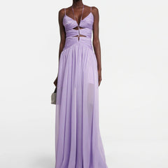 Phoebe Draped Chiffon Maxi Dress