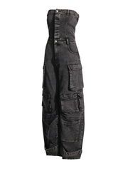 Samantha Strapless Denim Jumpsuit