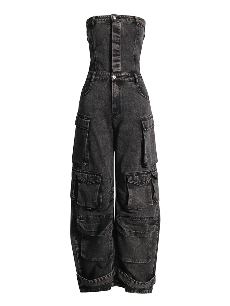 Samantha Strapless Denim Jumpsuit