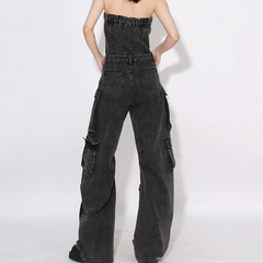 Samantha Strapless Denim Jumpsuit