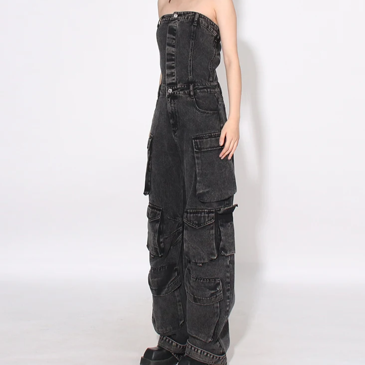 Samantha Strapless Denim Jumpsuit