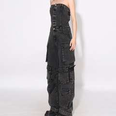 Samantha Strapless Denim Jumpsuit