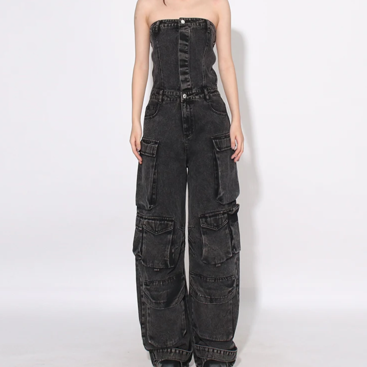 Samantha Strapless Denim Jumpsuit