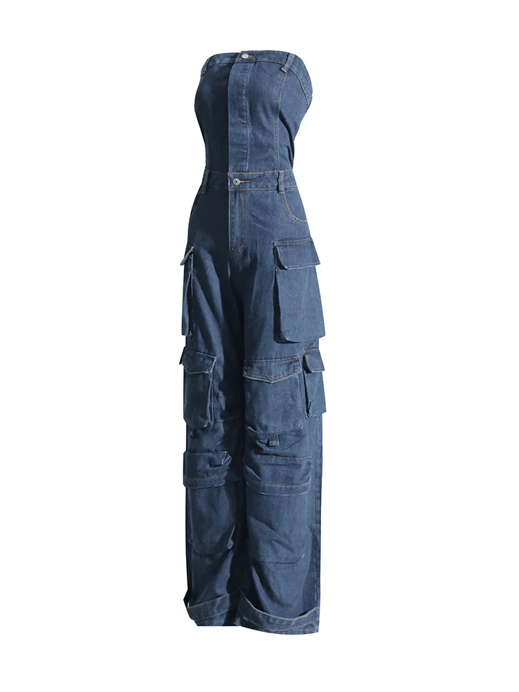 Samantha Strapless Denim Jumpsuit
