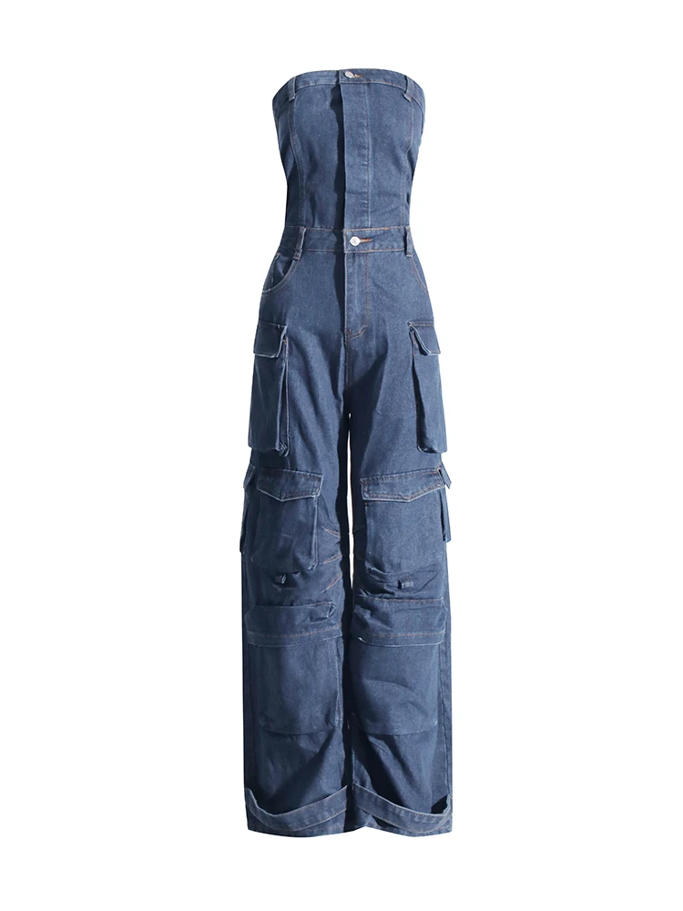 Samantha Strapless Denim Jumpsuit