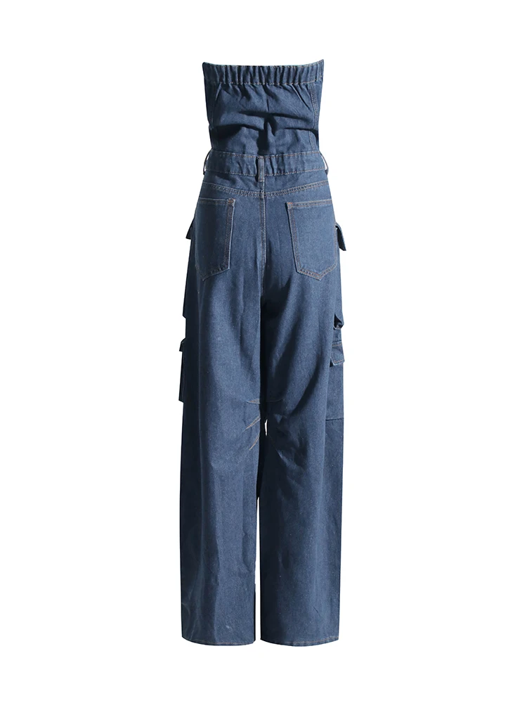 Samantha Strapless Denim Jumpsuit