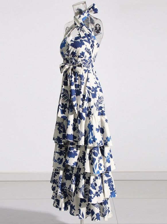 Sylvia Lace-Up Lolita Swing Skirt Maxi Dress