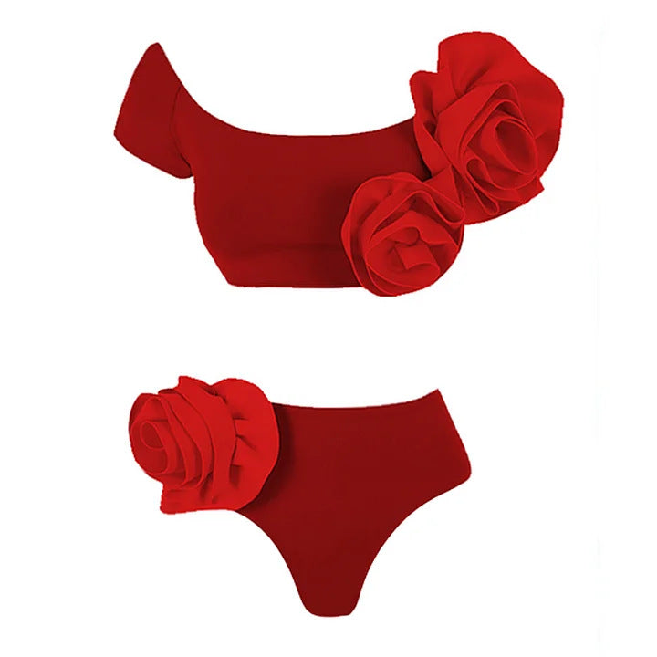 Willa Floral Embellished Two Piece Swimwear Set & Ruffle Cover Up
