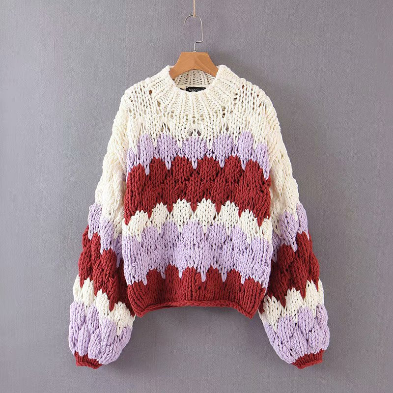 Women's Oversized Coarse Wool Sweater