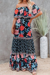 Printed Long Swing Maxi Dress