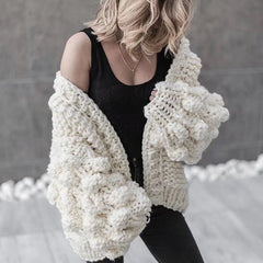 Women's Lantern Sleeve Cardigan Sweater