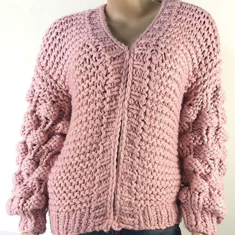 Women's Lantern Sleeve Cardigan Sweater