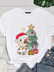 Bella Printed White Tee