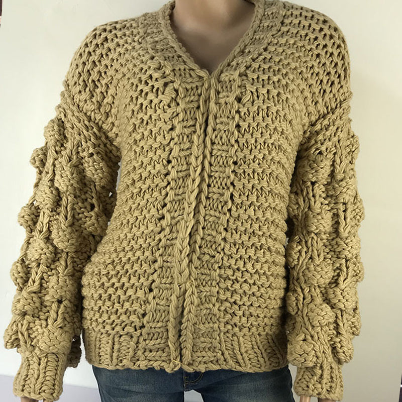 Women's Lantern Sleeve Cardigan Sweater