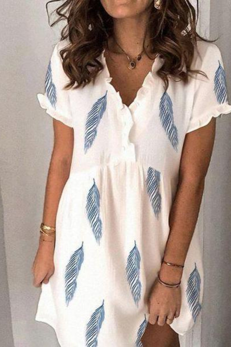 Go Your Own Way Feather Print Dress