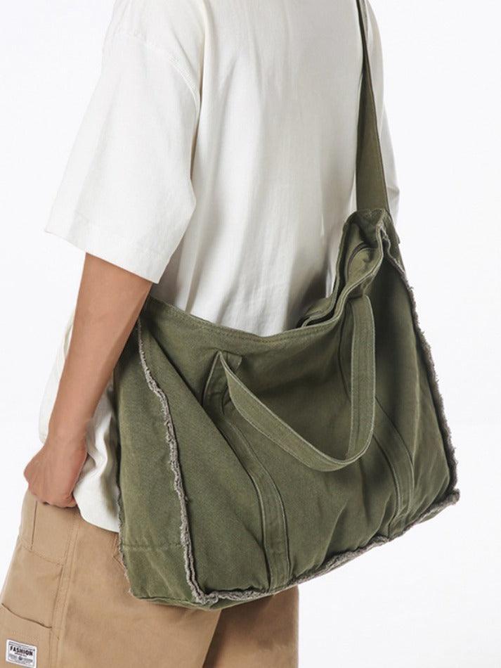 Canvas Burr Large Capacity Crossbody Bag