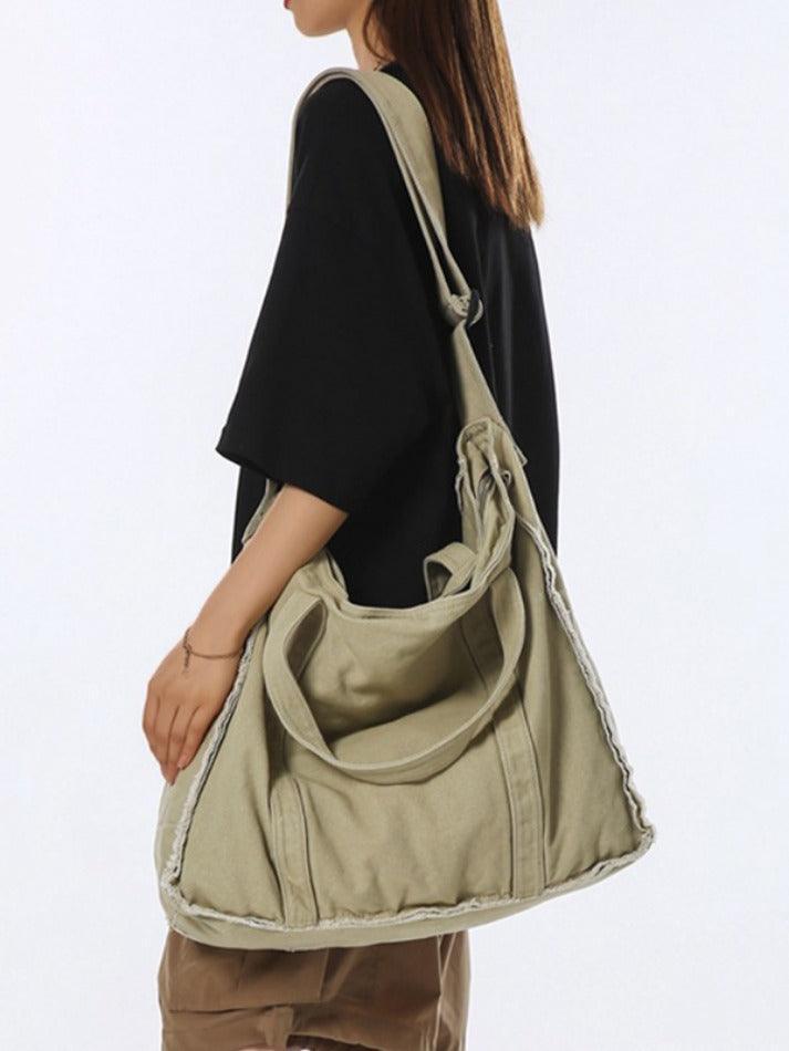 Canvas Burr Large Capacity Crossbody Bag