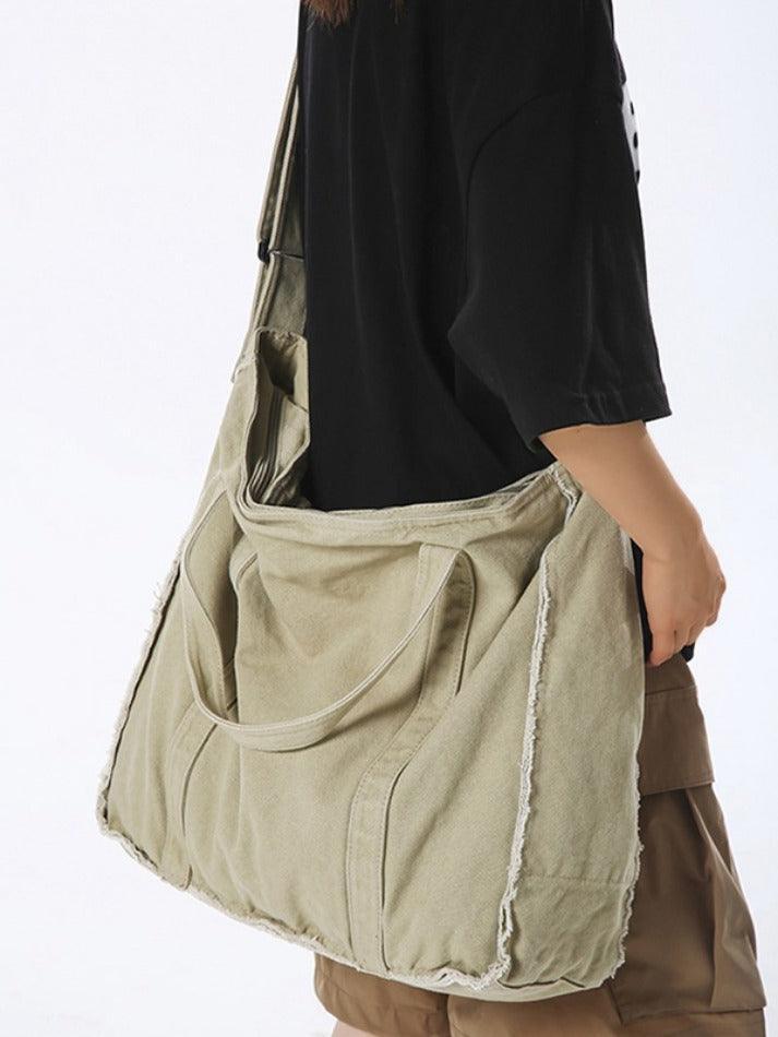 Canvas Burr Large Capacity Crossbody Bag