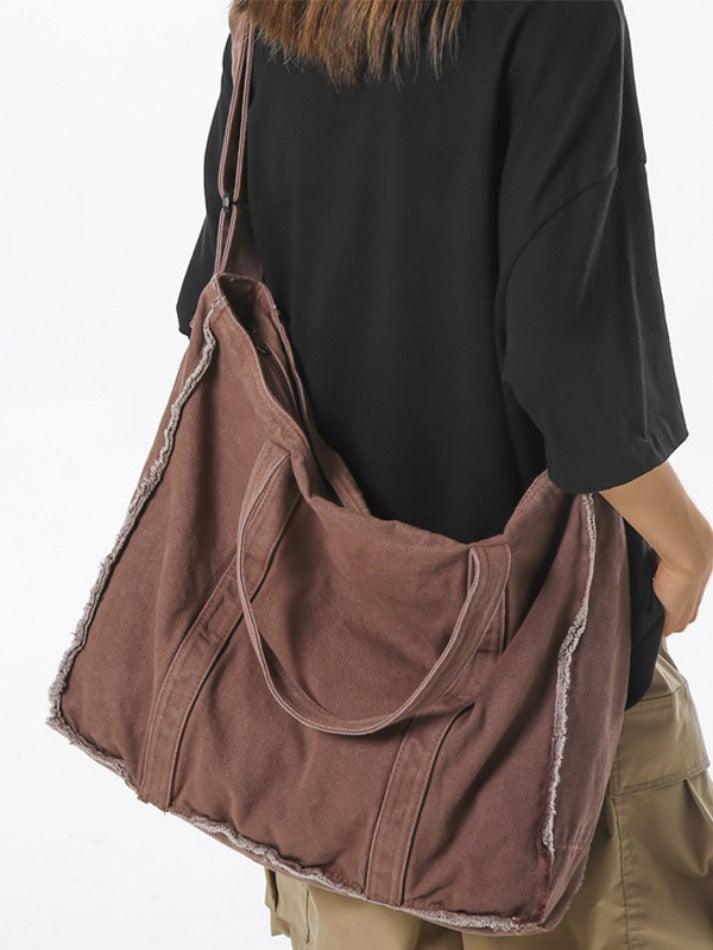 Canvas Burr Large Capacity Crossbody Bag