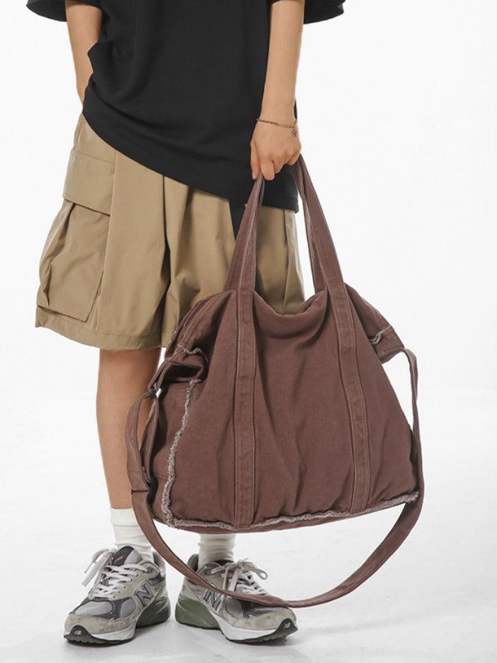 Canvas Burr Large Capacity Crossbody Bag