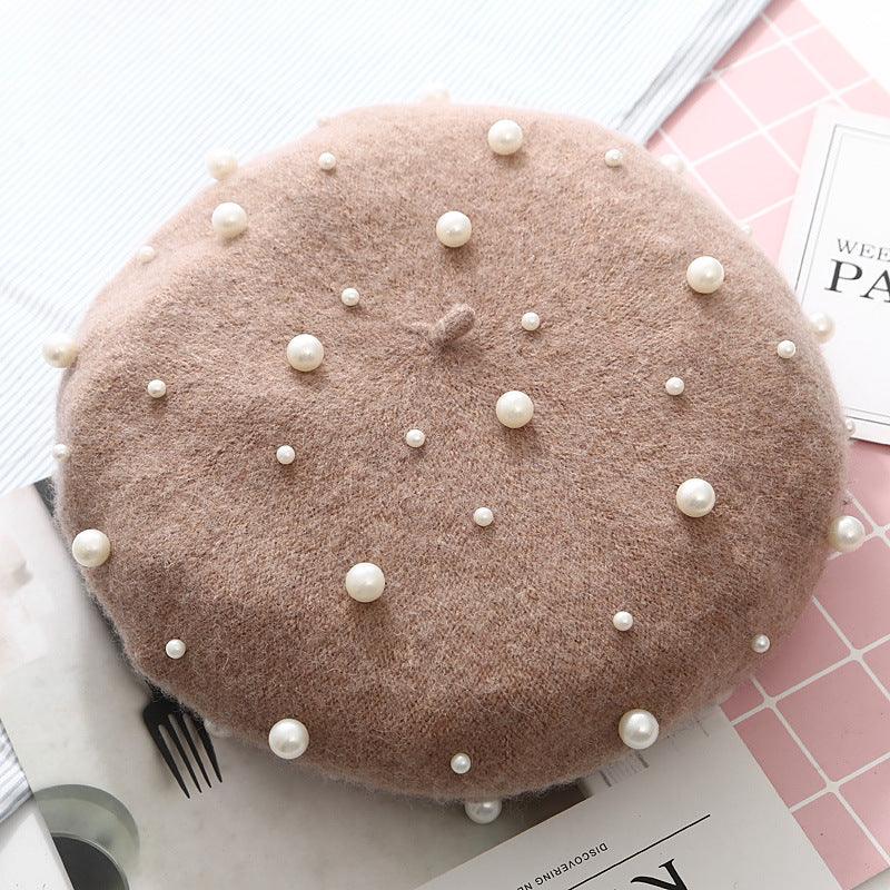 Cashmere Beaded Pearl Beret