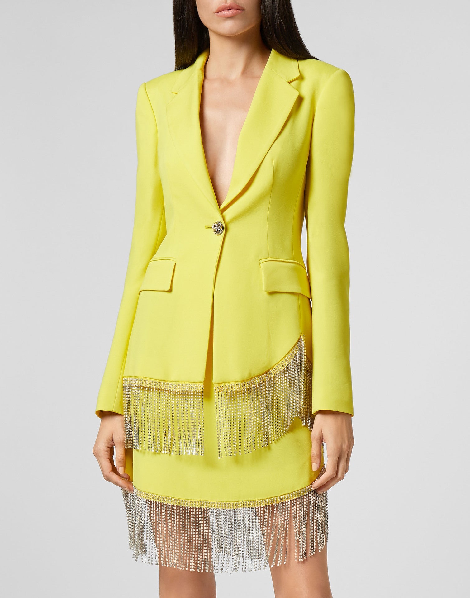 Sophia Full Color Crystal Fringe Blazer Suit