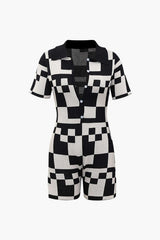 Checkerboard Knit Romper