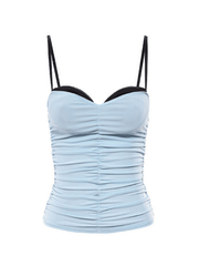 Contrast Color Pleat Cami Top