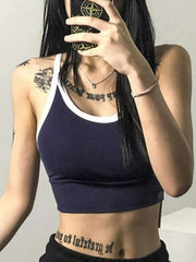 Contrast Cross Back Crop Cami Top
