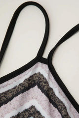 Contrast Print Cross Back Maxi Dress