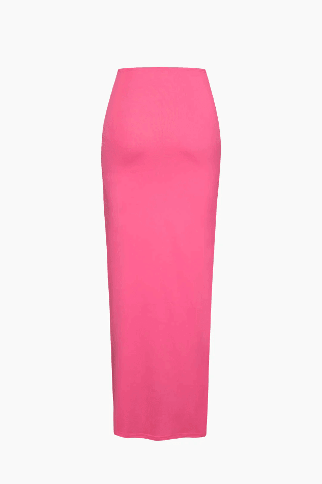 Contrast Tube Top And Slit Skirt Set
