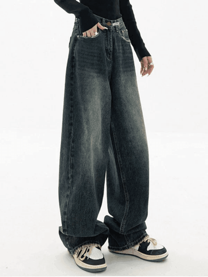 Dark Wash Vintage Baggy Boyfriend Jeans