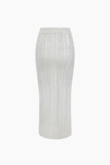 Distressed Openwork Knit Skirt