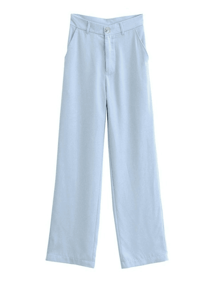 Draped Straight Leg Tailored Pants