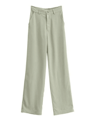 Draped Straight Leg Tailored Pants