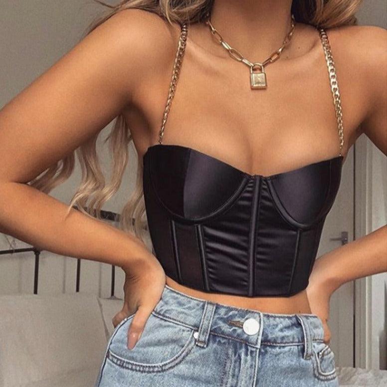 Eliza Chain Strap Underwire Crop Top