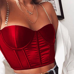 Eliza Chain Strap Underwire Crop Top