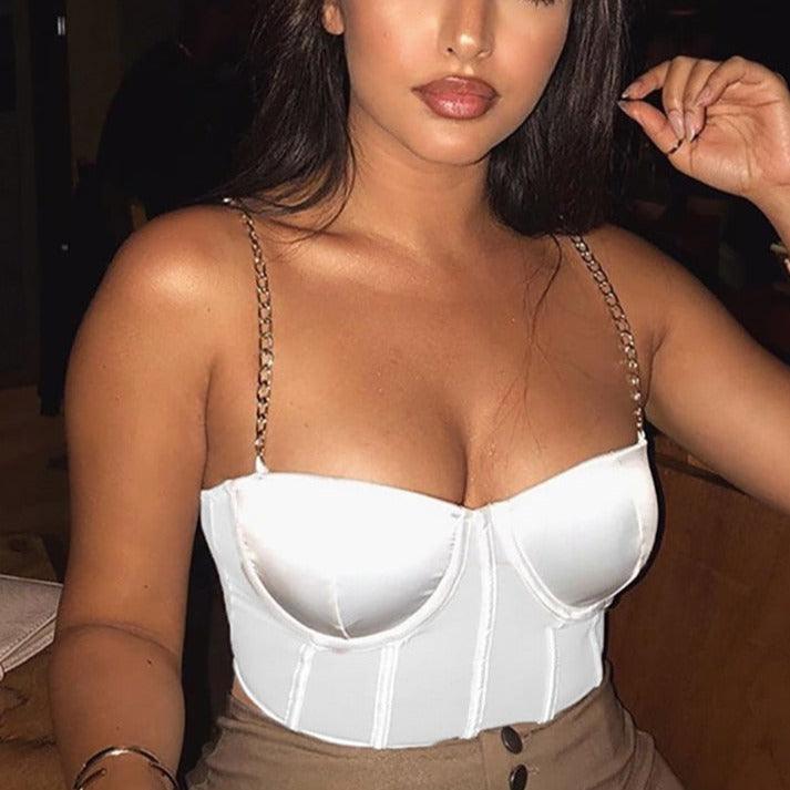 Eliza Chain Strap Underwire Crop Top
