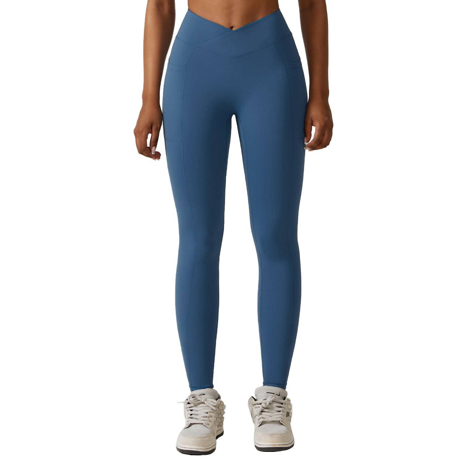 Butt lift fitness pants women quick drying tight running sports pants pocket nude high waisted yoga pants